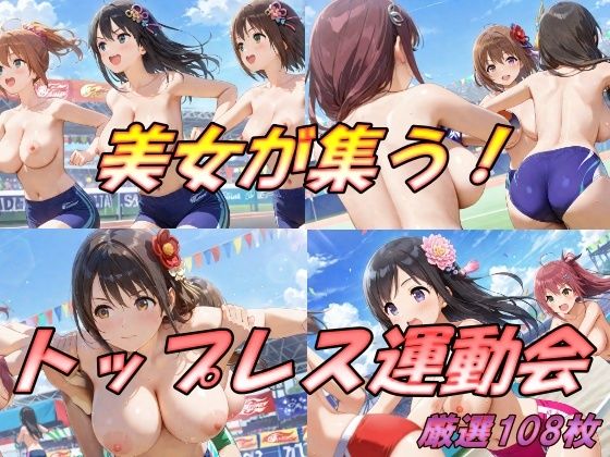 美女が集う！  トップレス運動会【AI幻想工房】