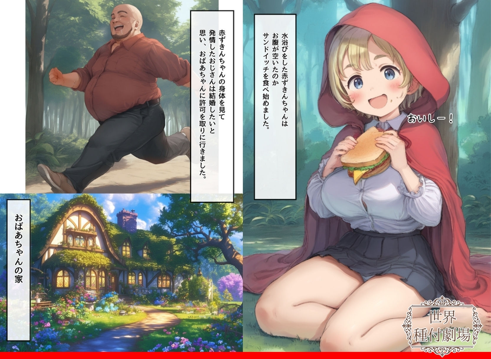 サンプル画像4:【世界種付劇場】おじさんが狼の赤ずきんちゃん(種付け出版) [d_513849]