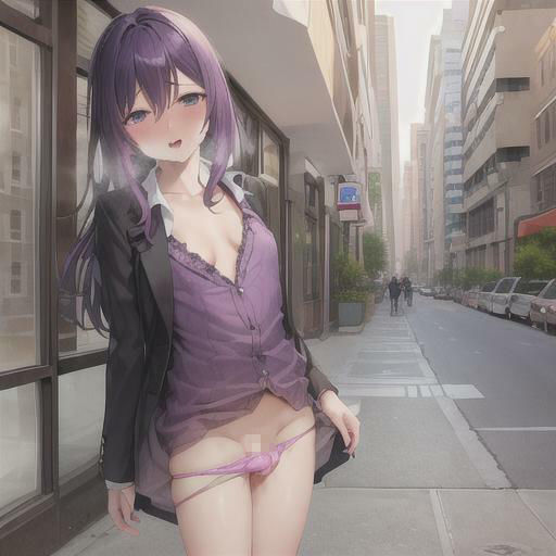 サンプル画像1:ブラウス露出  紫髪ちゃん編(まんまんちん) [d_513916]