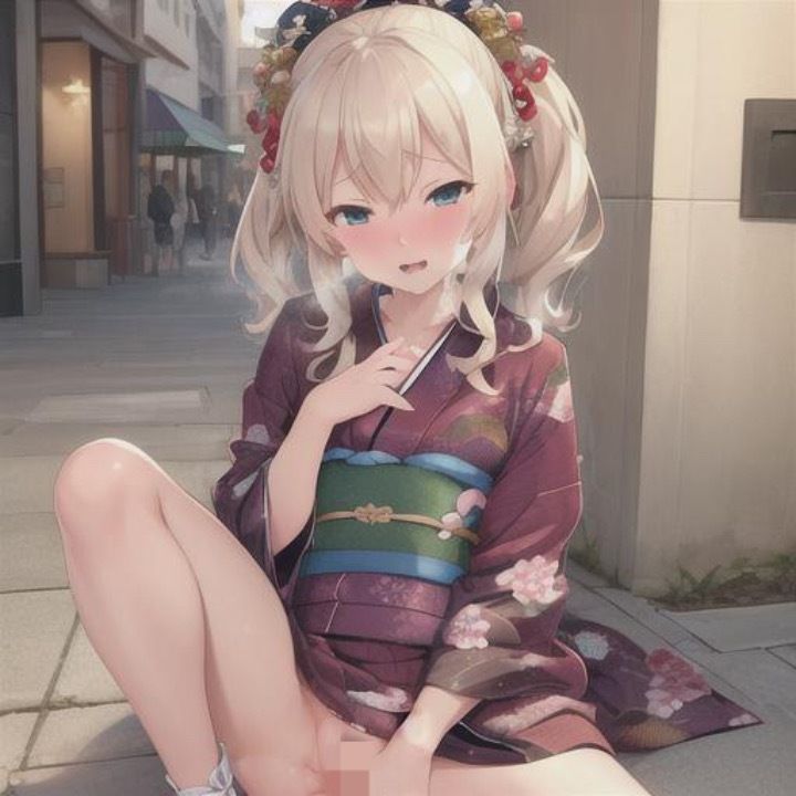 サンプル画像1:はれのひ  着物で露出  金髪ちゃん編(まんまんちん) [d_513930]