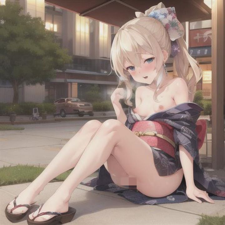 サンプル画像5:はれのひ  着物で露出  金髪ちゃん編(まんまんちん) [d_513930]