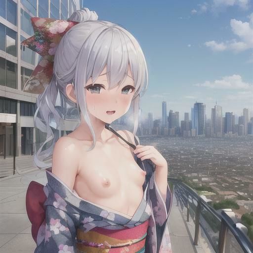 サンプル画像1:はれのひ  着物で露出  銀髪ちゃん編(まんまんちん) [d_513932]