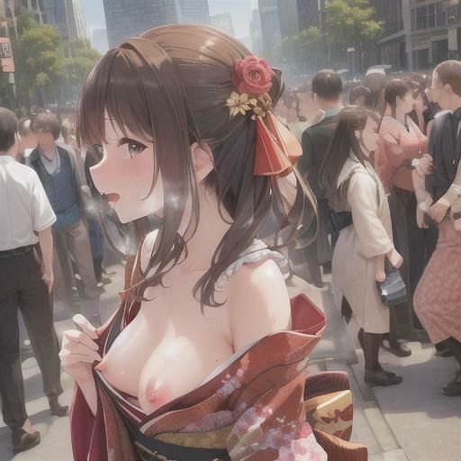 サンプル画像1:はれのひ  着物で露出  茶髪ちゃん編(まんまんちん) [d_513938]