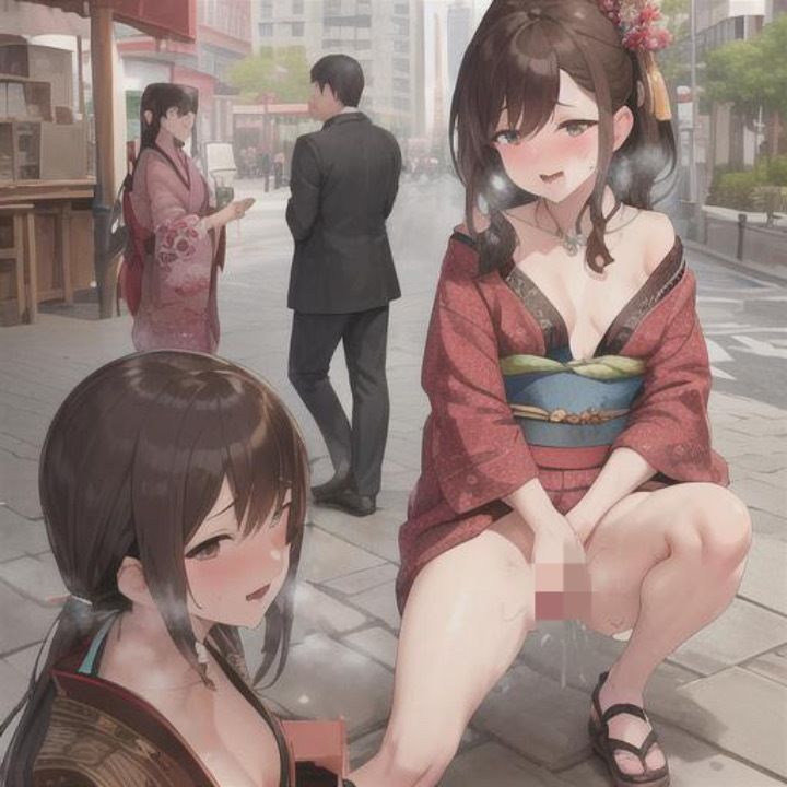 サンプル画像5:はれのひ  着物で露出  茶髪ちゃん編(まんまんちん) [d_513938]