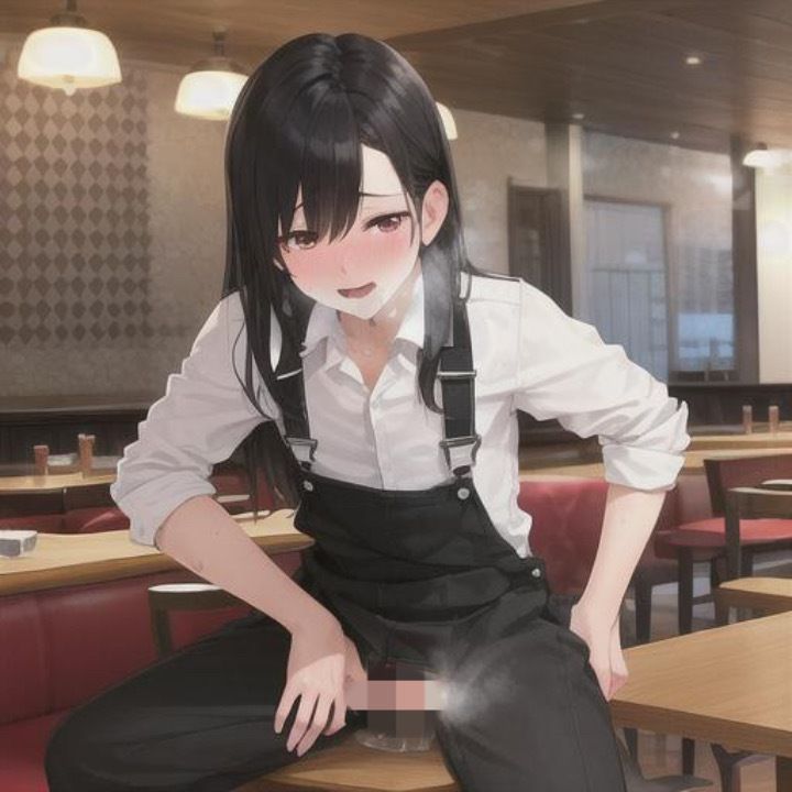 サンプル画像4:オーバーオール露出  黒髪ちゃん編(まんまんちん) [d_513952]