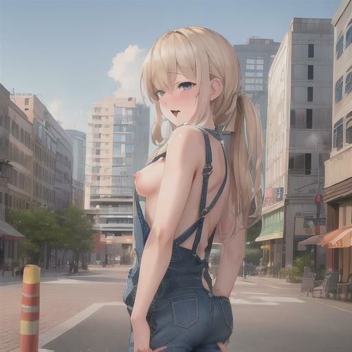 サンプル画像5:オーバーオール露出  金髪ちゃん編(まんまんちん) [d_513992]