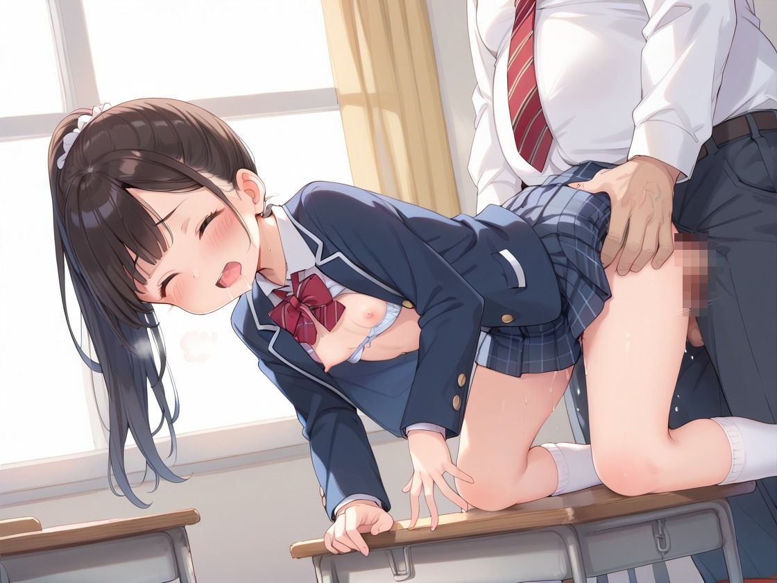 貧乳少女に初めての中出し 画像2