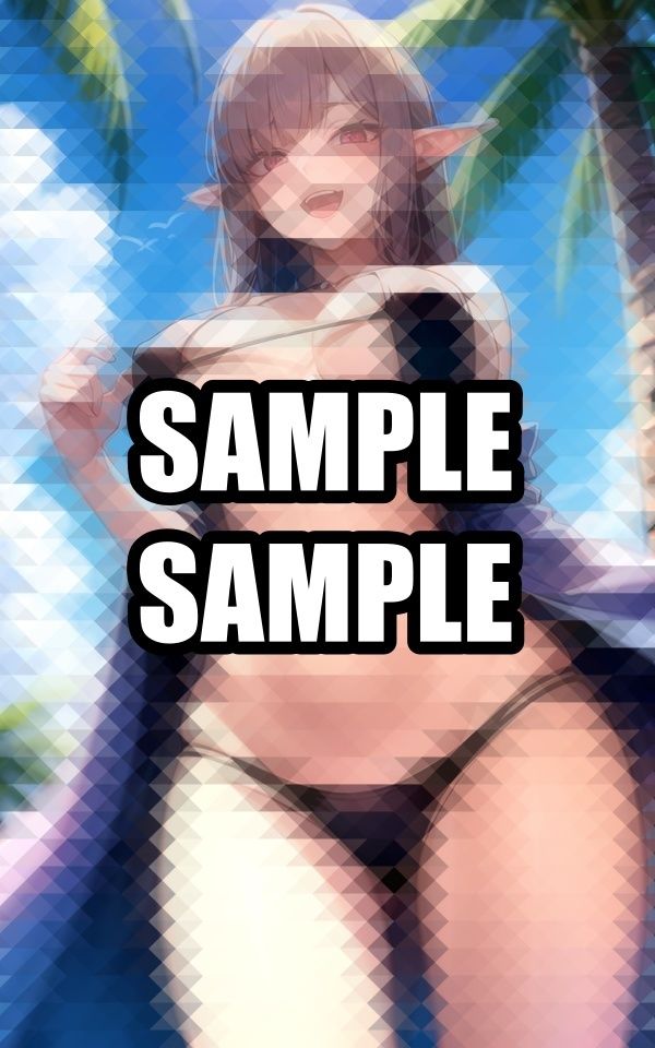 見下ろしてくるビキニのエルフさん 画像1