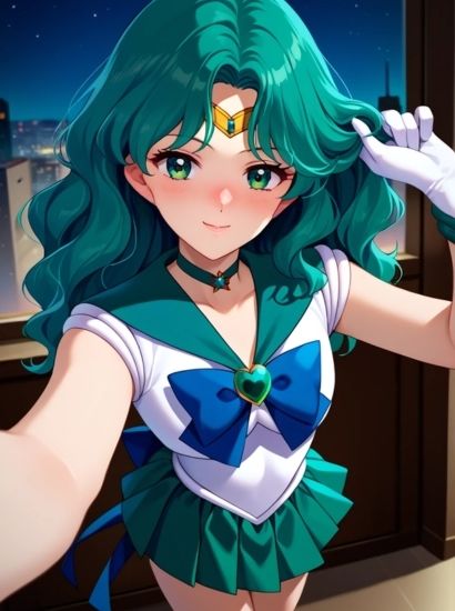 サンプル画像1:セーラームーンのセーラーネプチューンから送られてきた自撮り写真(自撮りサークル  イカスミ工房) [d_516508]