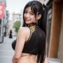 中華風衣服黒髪豊満肉娘