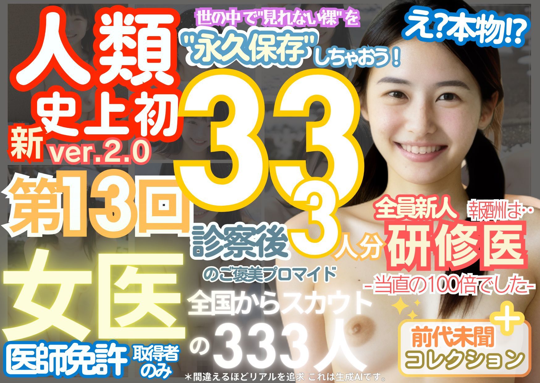 ■【人類史上初！】前代未聞！ 今まで覗けなかった日本一かわいい女医さん333人！ 第13弾「新人研修医の裸だけが拝める」Xデー到来！！実写系■9