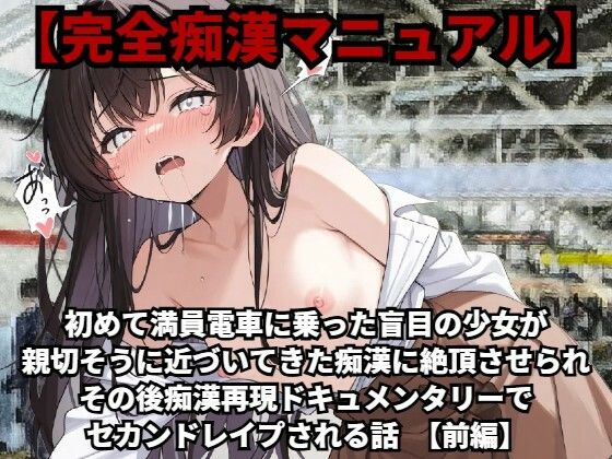 白い杖を持っている少女の姿が目に入った【【完全痴●マニュアル】初めて満員電車に乗った盲目の少女が親切そうに近づいてきた痴●に絶頂させられ、その後痴●再現ドキュメンタリーでセカンドレ●プされる話（前編）】