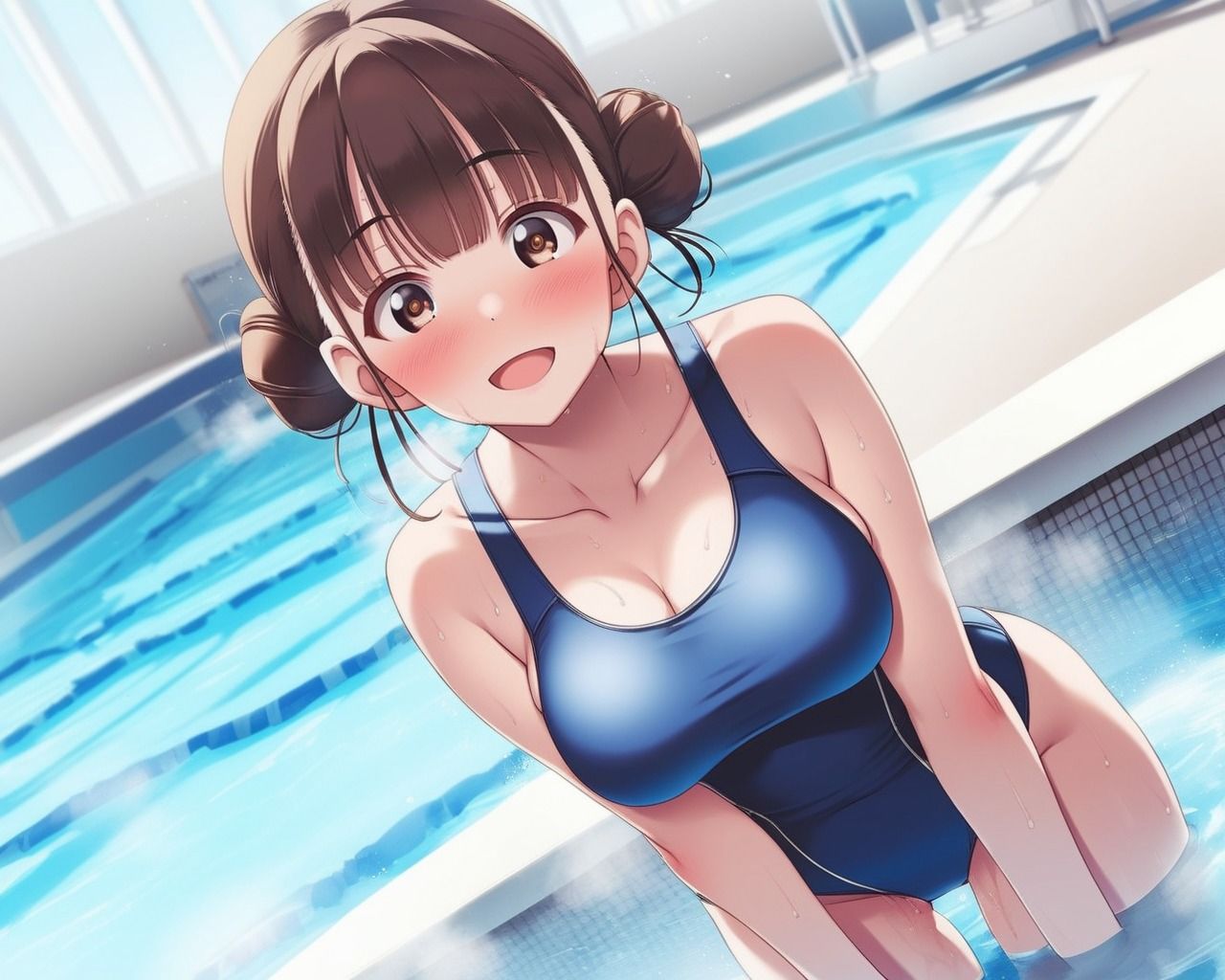 ウブなスク水女子校生に欲情してハメる 画像1