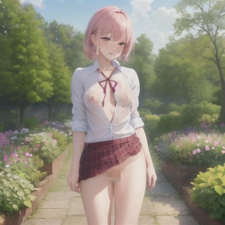 サンプル画像4:短すぎて見えちゃってる？  ミニスカ露出！  ピンク髪ちゃん編(まんまんちん) [d_519603]