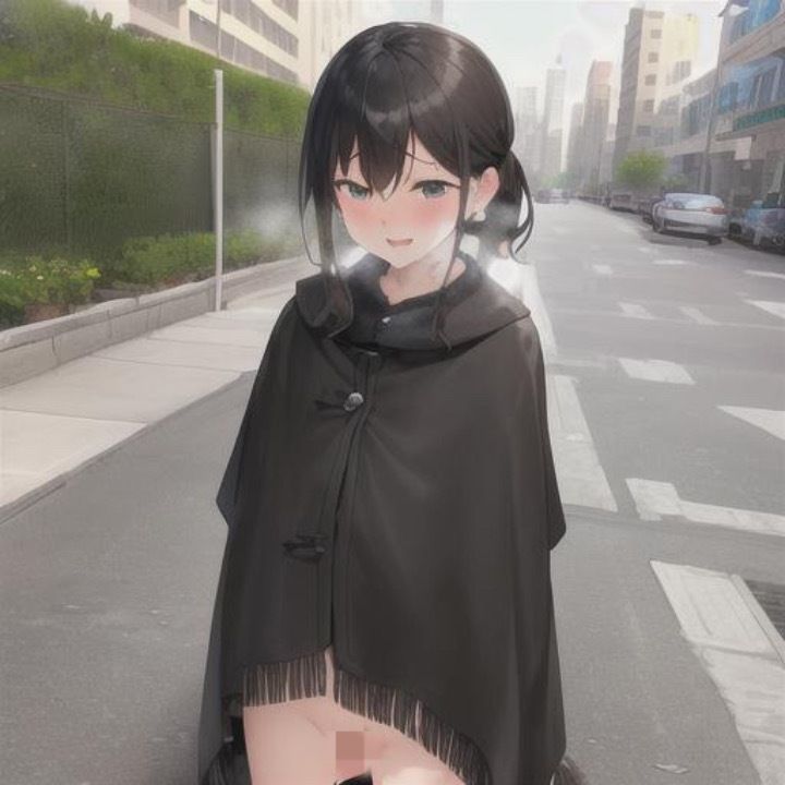 サンプル画像3:ポンチョ露出  黒髪ちゃん編(まんまんちん) [d_519612]