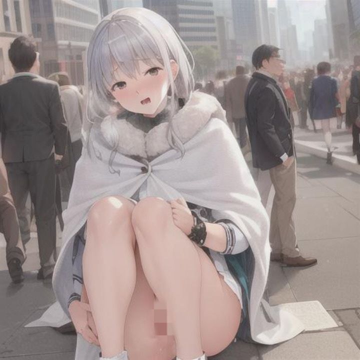 サンプル画像5:ポンチョ露出  銀髪ちゃん編(まんまんちん) [d_519619]