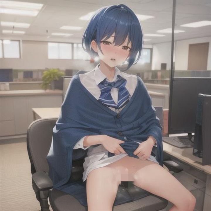 サンプル画像1:ポンチョ露出  青髪ちゃん編(まんまんちん) [d_519629]