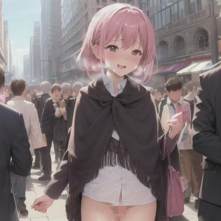 サンプル画像5:ポンチョ露出  ピンク髪ちゃん編(まんまんちん) [d_519638]