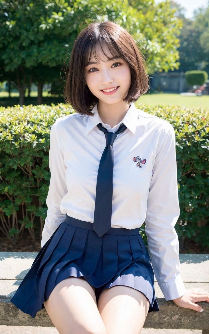 AI×美女×制服×公園 画像9