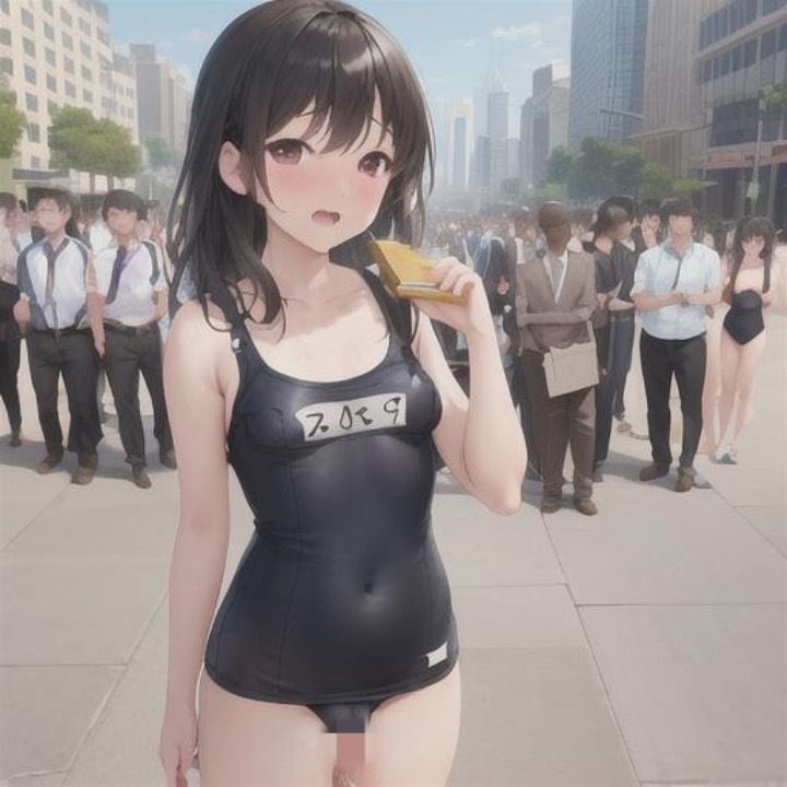 魅惑のスク水露出 黒髪ちゃん編3