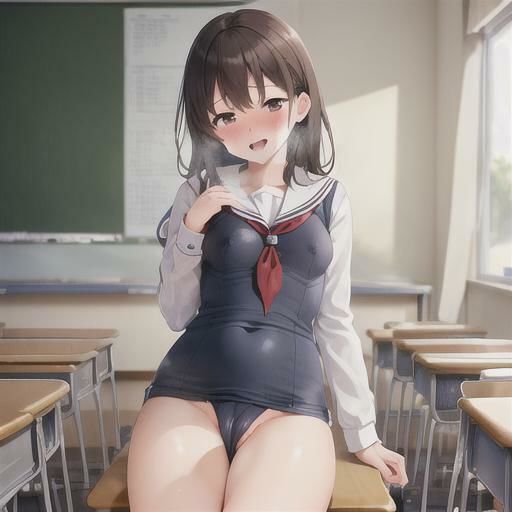 魅惑のスク水露出  茶髪ちゃん編 画像3