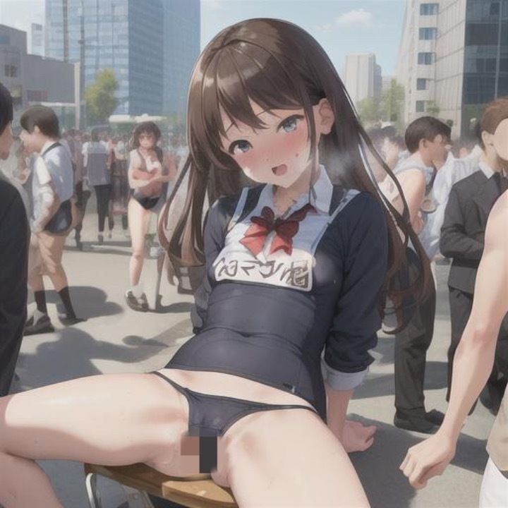魅惑のスク水露出  茶髪ちゃん編 画像4