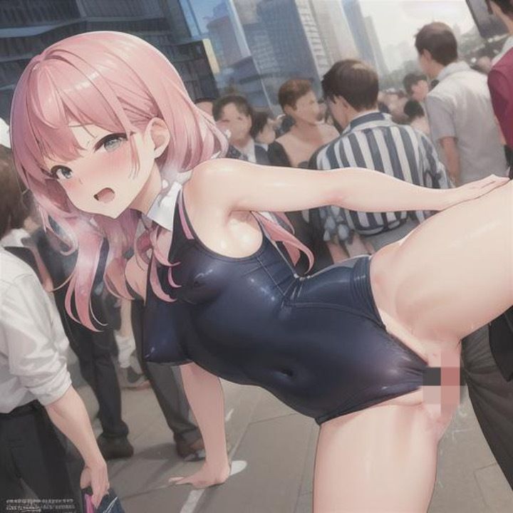 魅惑のスク水露出  ピンク髪ちゃん編 画像2