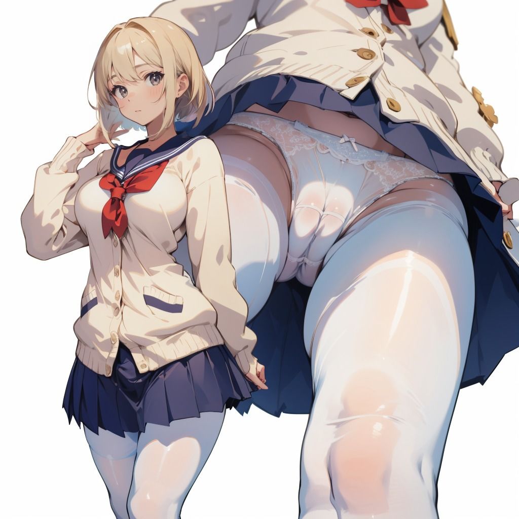 制服JK（白）のえちえちおパンツ盗撮アングル 画像2