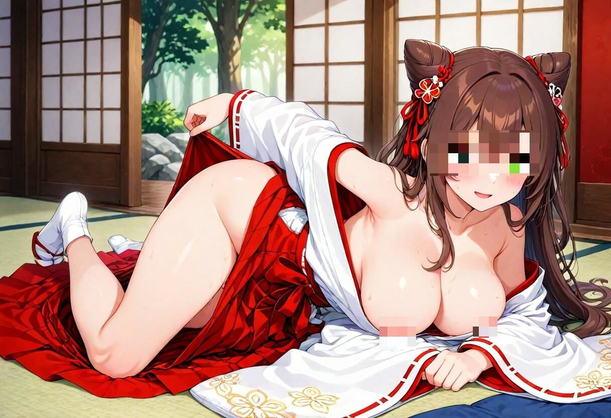 巨乳で可愛い巫女さんはド淫乱！？そんな綺麗なカッコで卑猥なあそこを・・・！！！ 画像3