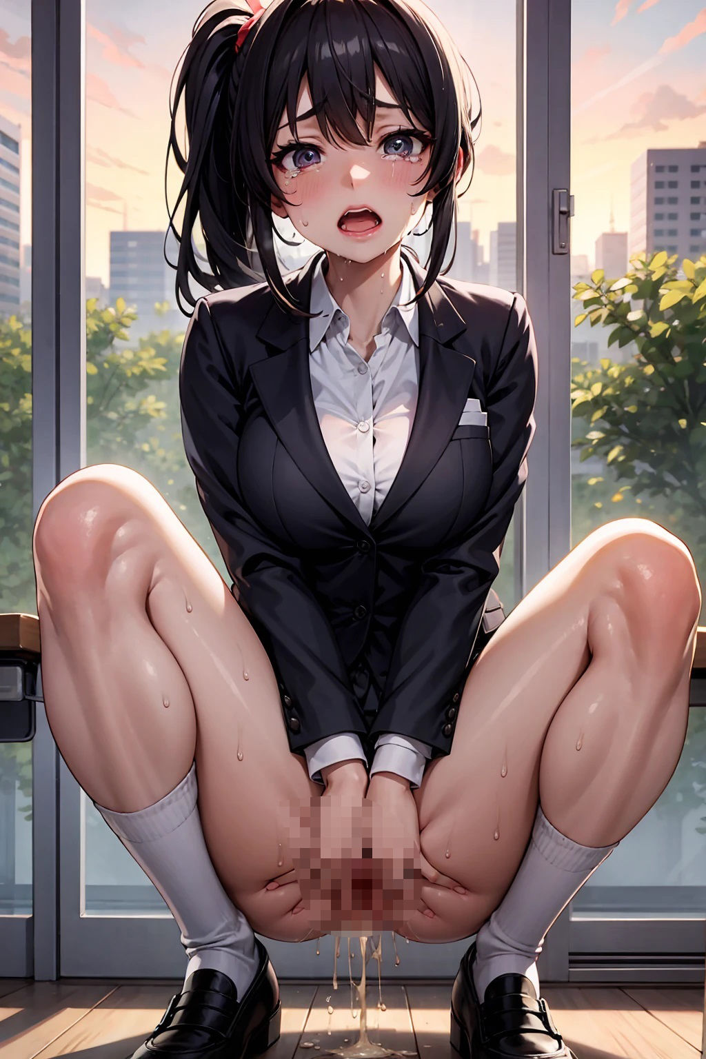 サンプル画像2:おもらしJK(しろくまアート) [d_522710]