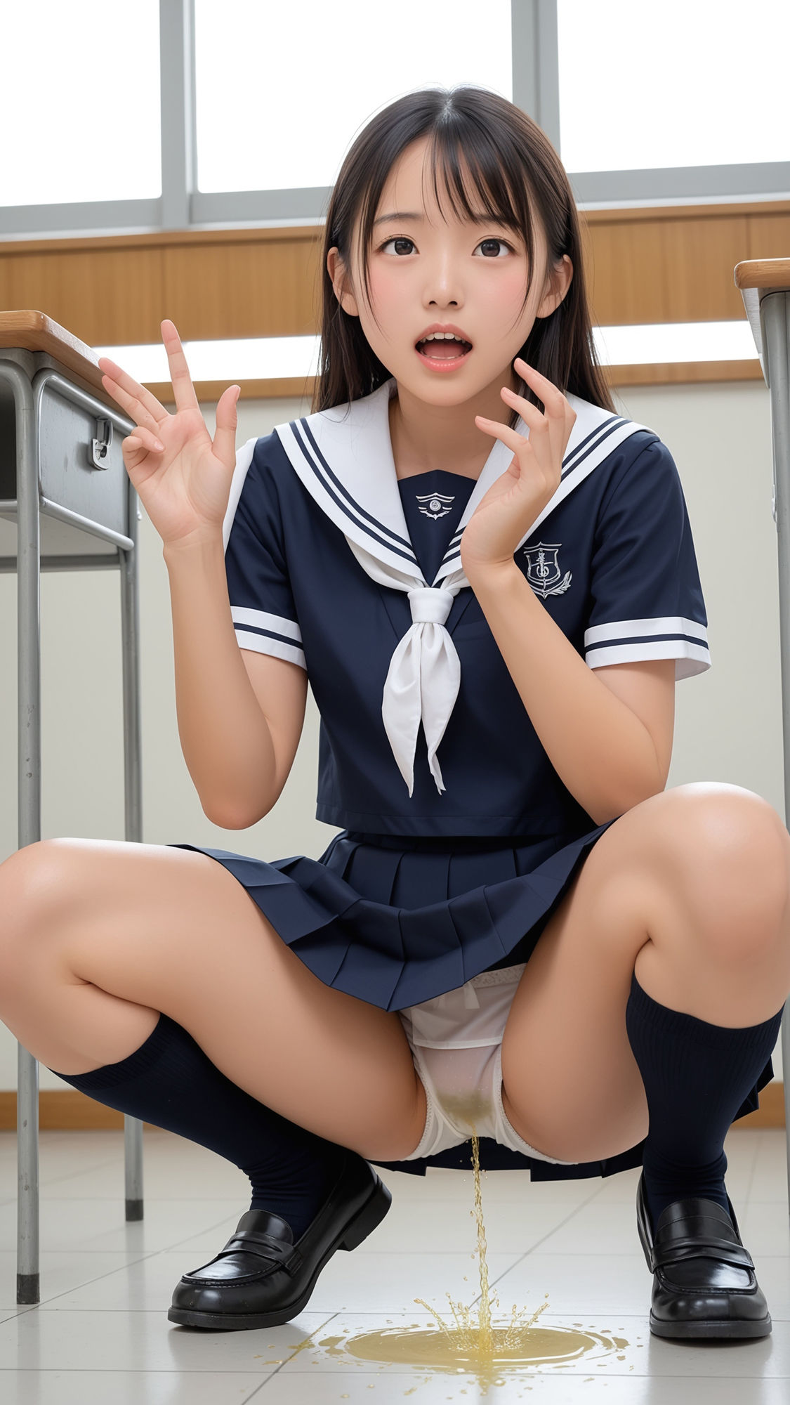 おもらし放尿失禁。「お願いだから見ないで・・・」 〜制服女子編〜 画像10