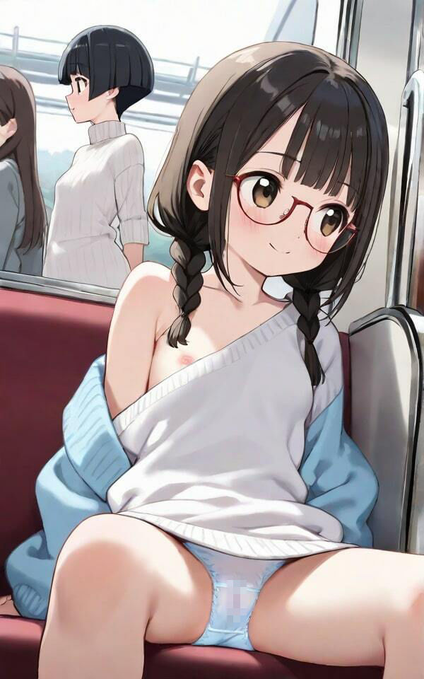 パンチラ電車でフル勃起 画像4