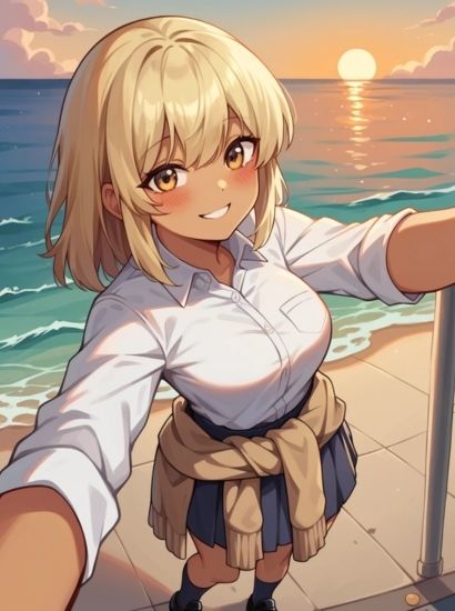 サンプル画像1:沖縄で好きになった子が方言すぎてツラすぎるの比嘉夏菜から送られてきた自撮り写真(自撮りサークル  イカスミ工房) [d_523507]