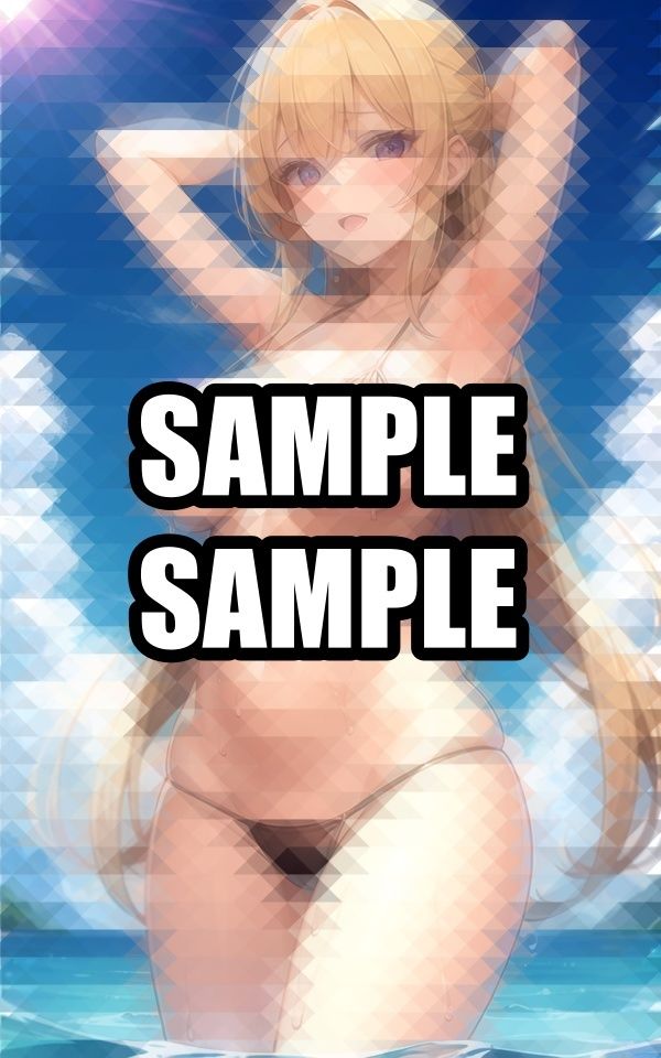 金髪美女のマイクロビキニグラビアイラスト集 画像7