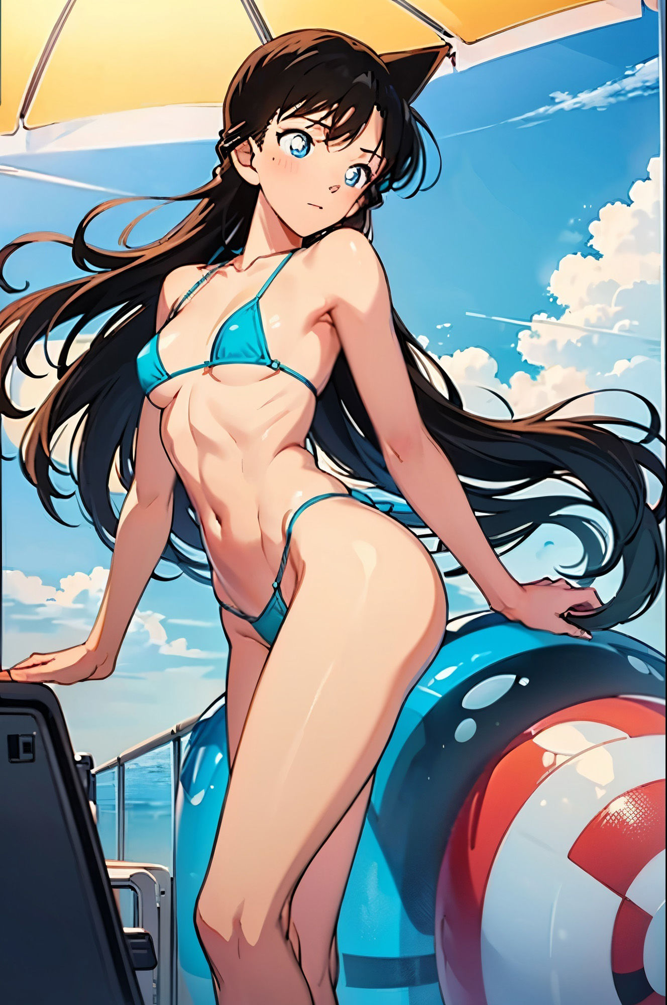 サンプル画像2:毛〇蘭  水色ビキニ（60枚）(きたあかりアート) [d_523873]