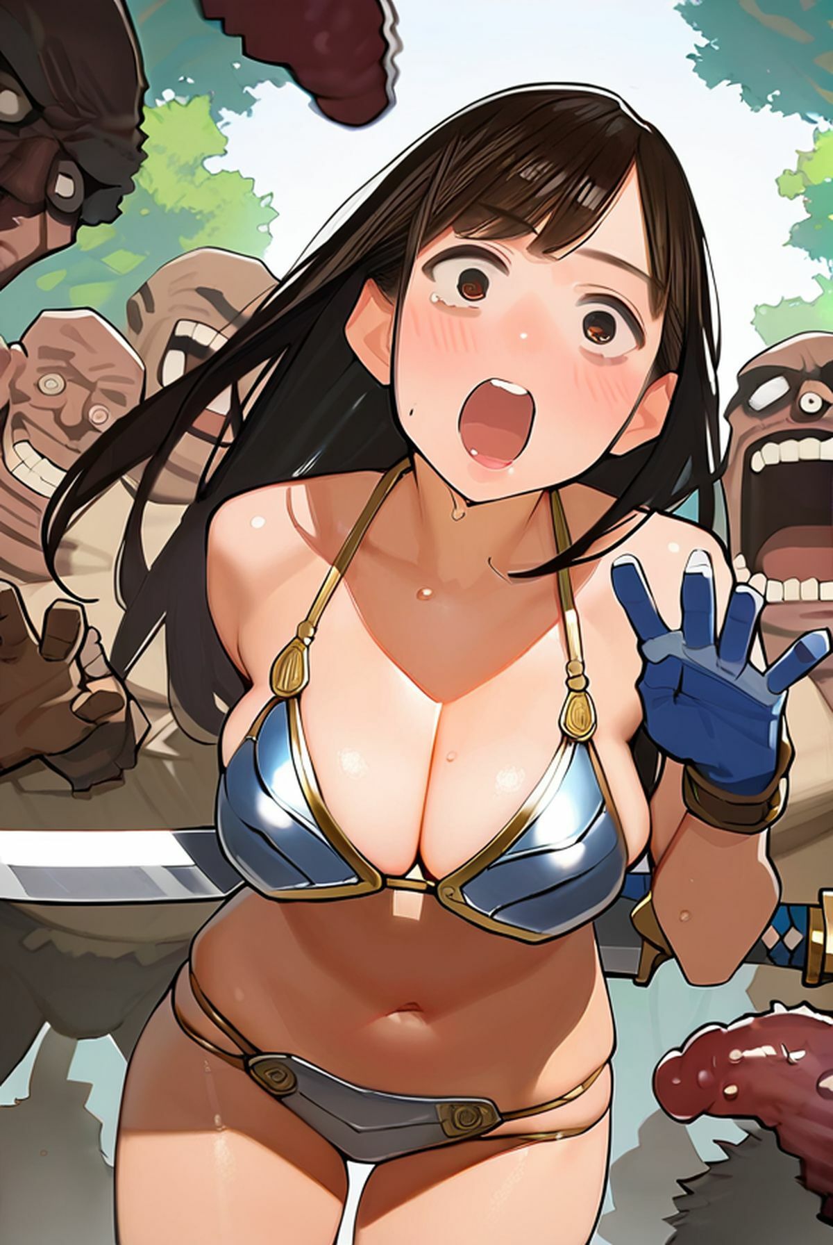 サンプル画像3:むっちむちビキニアーマーオンナ戦士はえっちえち戦うより仲良くなったほうが良くない？（フルカラー）(ailoveproject) [d_524146]