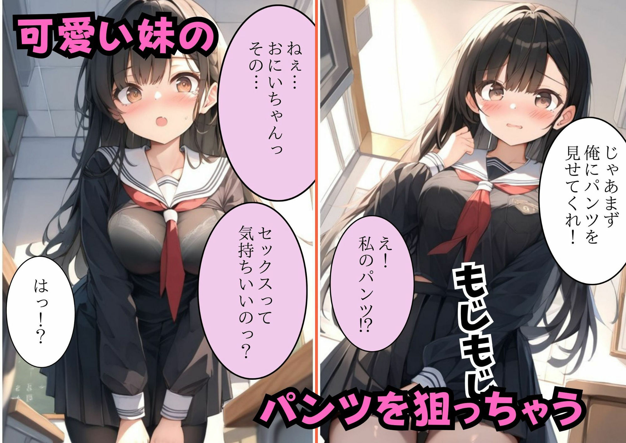 【セリフ付き】エッチに興味津々な姉妹とラブラブエッチ 画像1