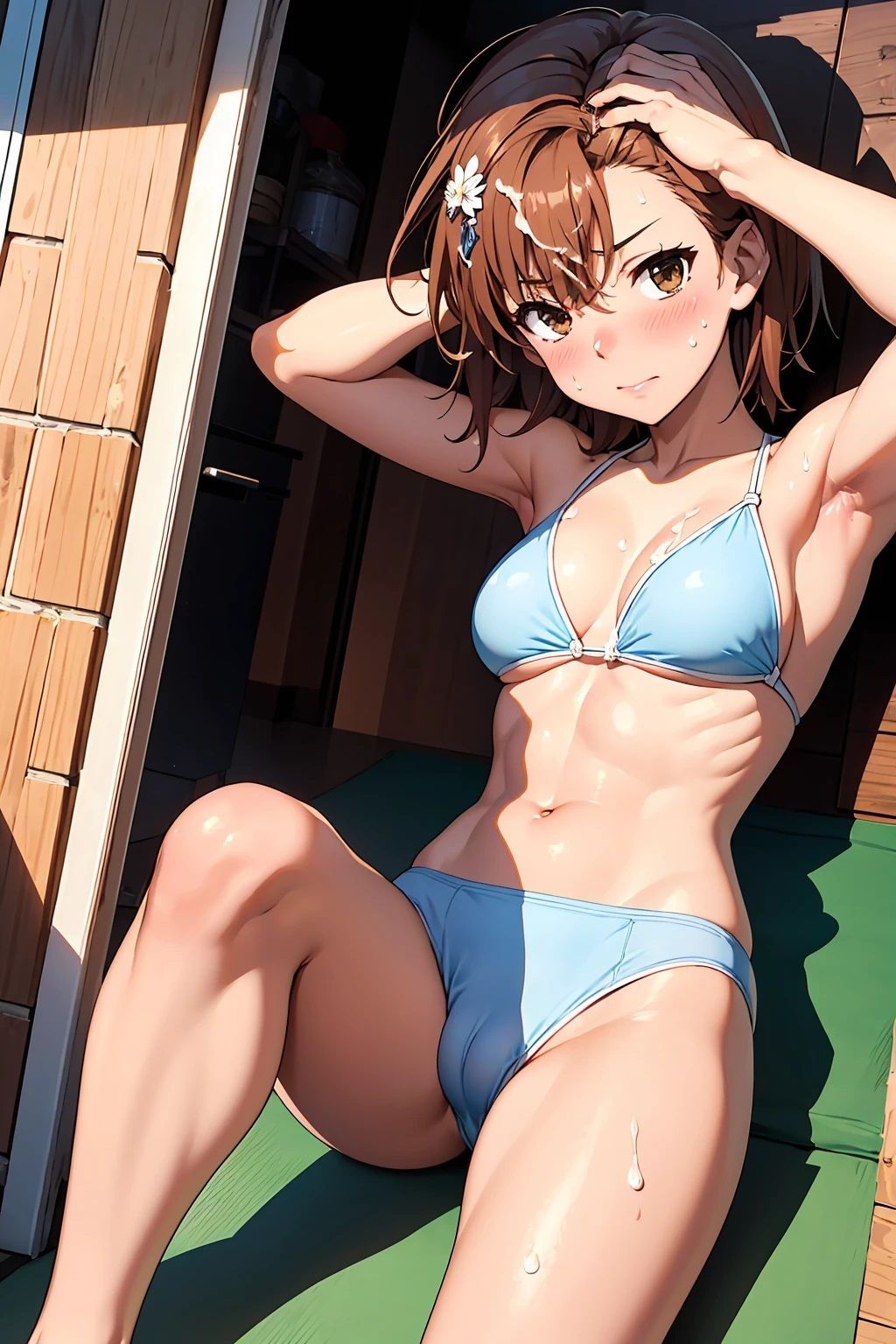 サンプル画像3:御坂〇琴  水色ビキニとおっぱい（33枚）(ひぐまアート) [d_525069]