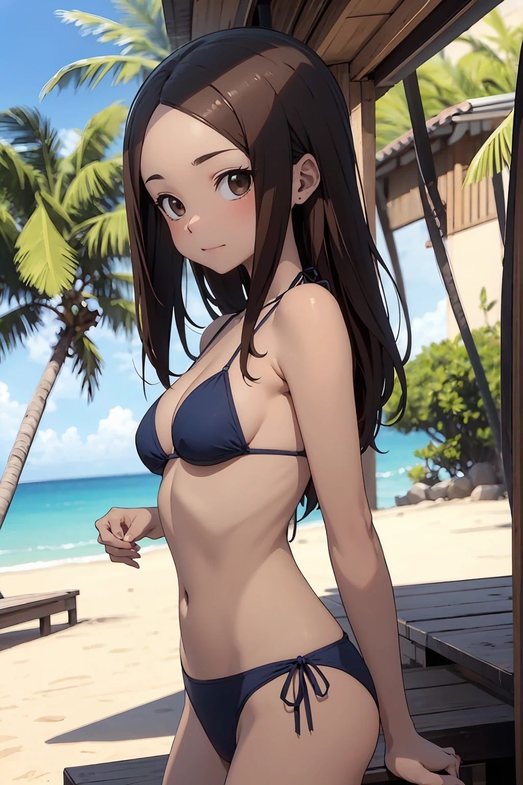 サンプル画像2:高〇さん  少し大人ネイビー色ビキニ（128枚）(ひぐまアート) [d_525071]