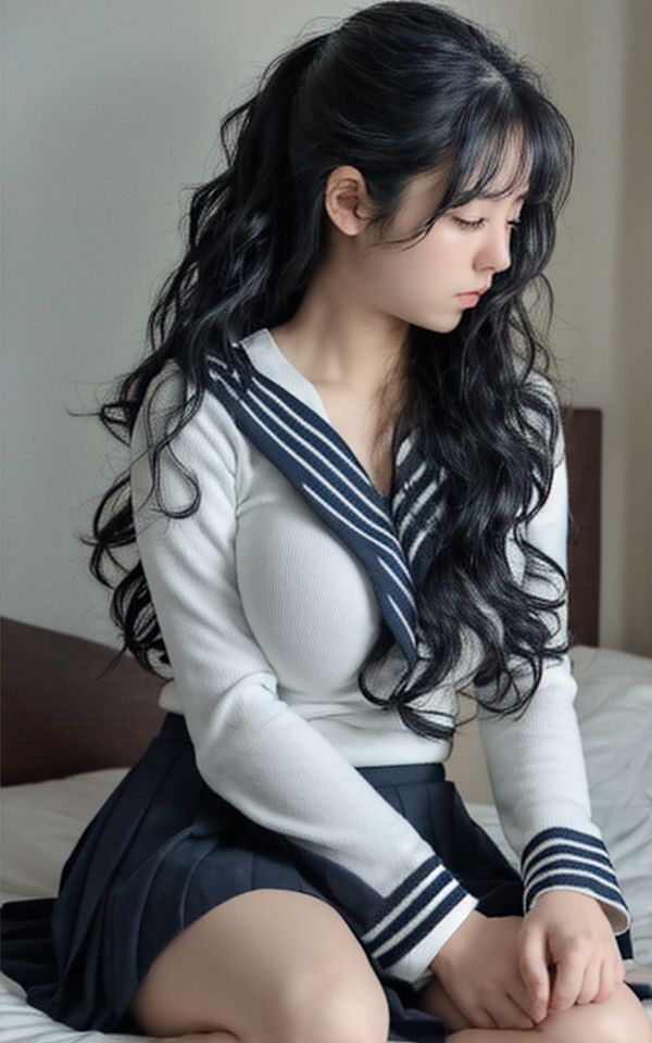 AI美女写真集┃清楚で巨乳制服 画像8