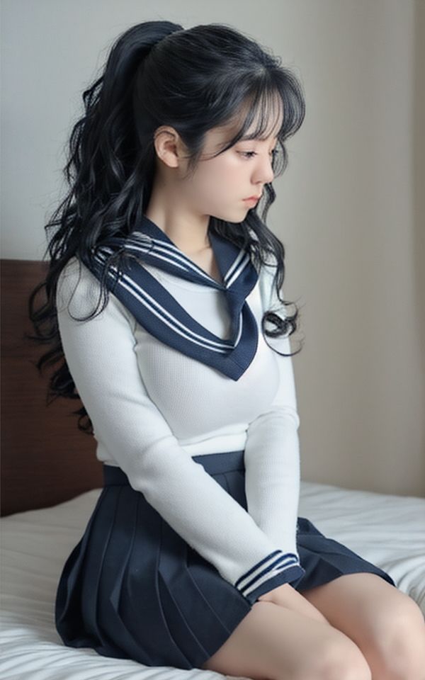 AI美女写真集┃清楚で巨乳制服 画像10