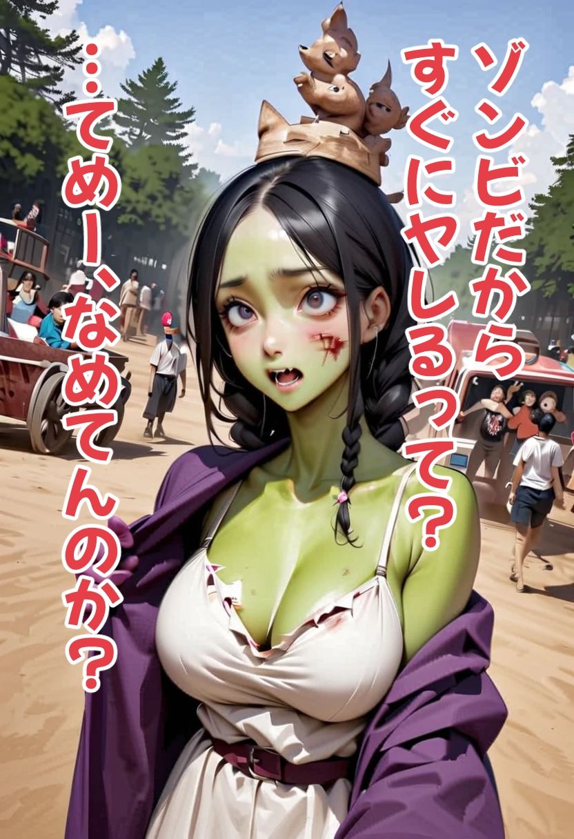 ゾンビオデコメガネちゃんと闇テーマパークでデート 巨乳・緑バージョン編 画像4