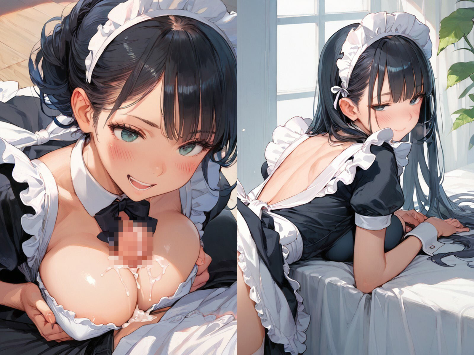 サンプル画像2:雑魚まんこの黒髪メイドに種付けしてアヘ顔ボテ腹にしてやった(アヘアヘ工房) [d_527621]