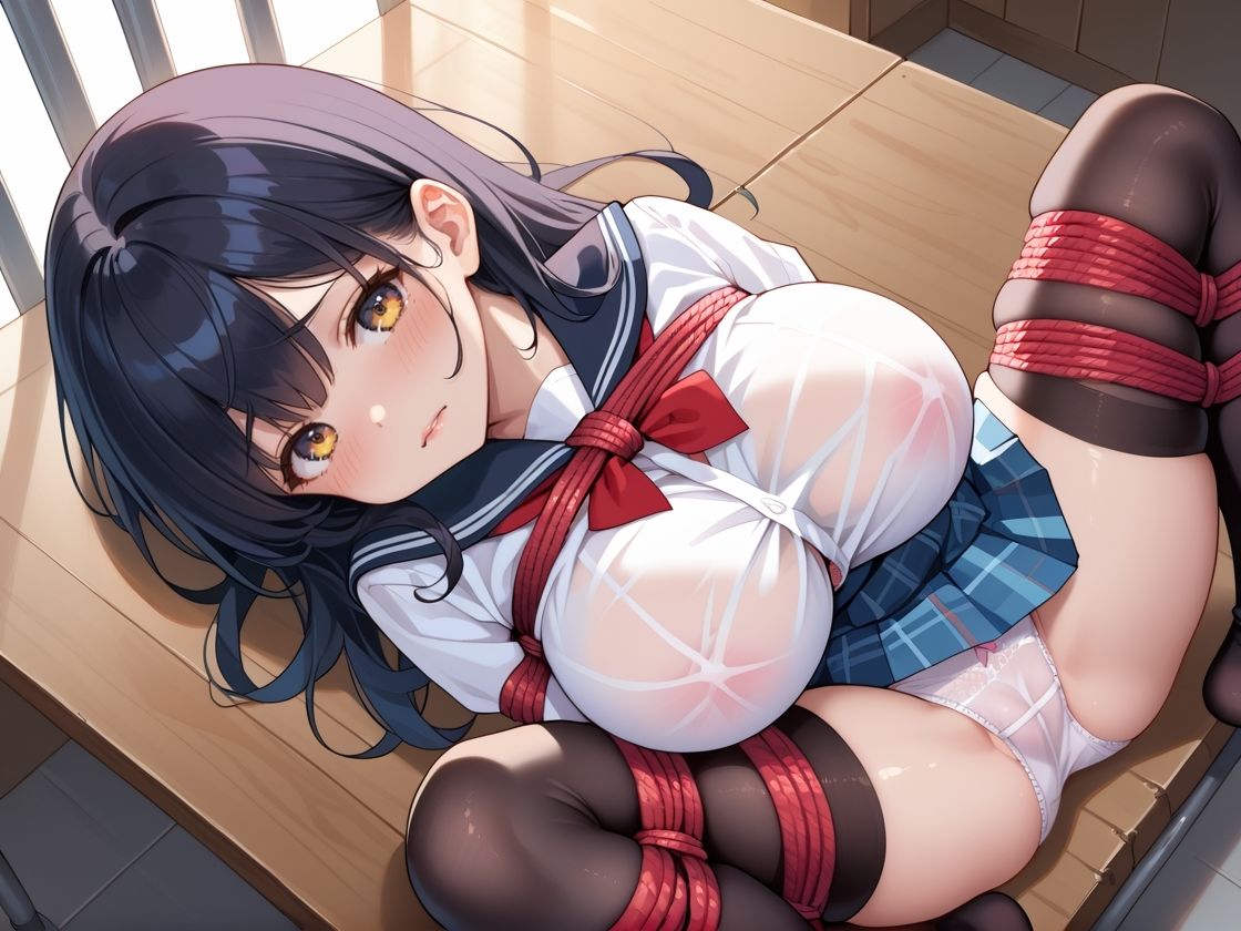 サンプル画像1:緊縛女子校生 クラスの女子をまとめて縛り上げ(まねき猫) [d_528131]