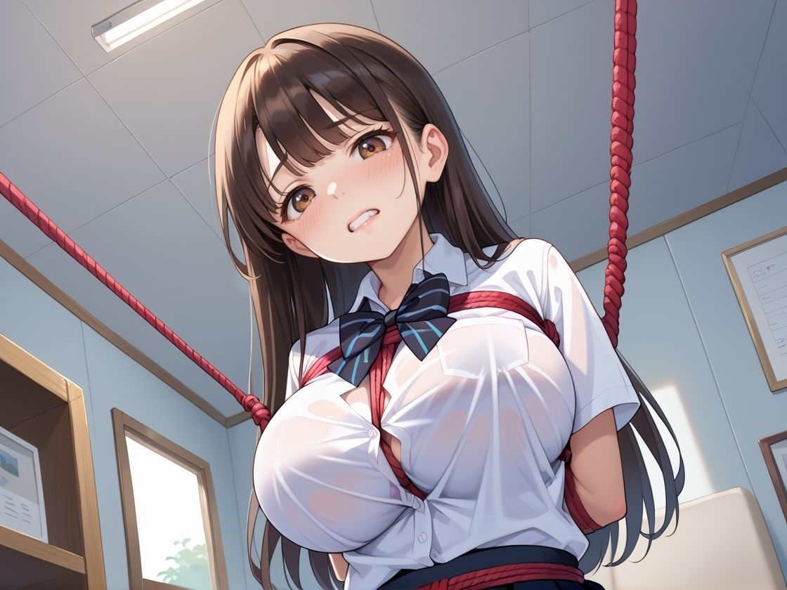 サンプル画像2:緊縛女子校生 クラスの女子をまとめて縛り上げ(まねき猫) [d_528131]