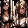 恥ずかしげな爆乳ムキムキ下着のお姉さん