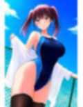 ふたなりスク水華麗に射精 画像2