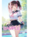黒髪ツインテールな女の子とプールで・・・ 画像2