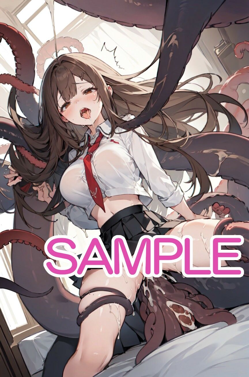 サンプル画像1:学生服な女の子と触手(へびの皮) [d_529760]