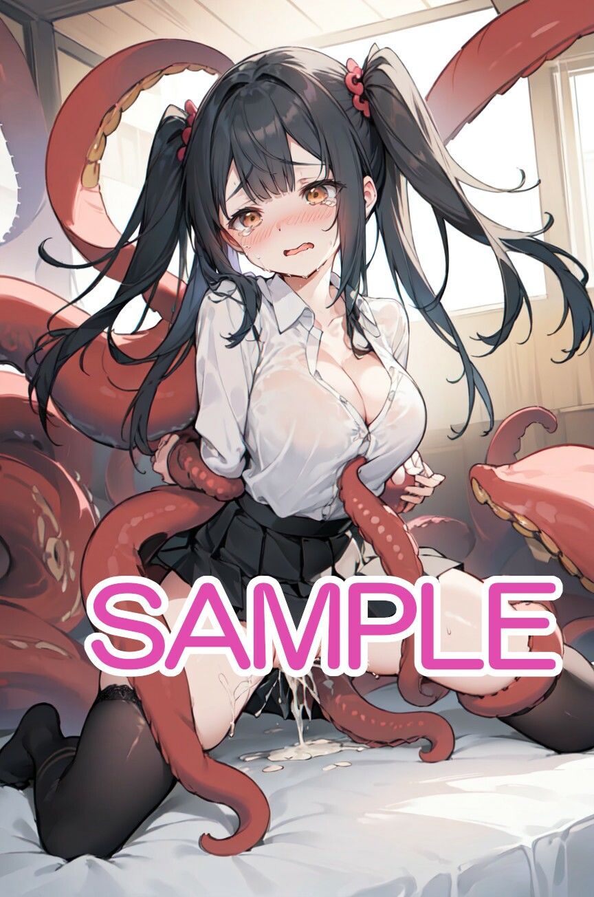 サンプル画像2:学生服な女の子と触手(へびの皮) [d_529760]